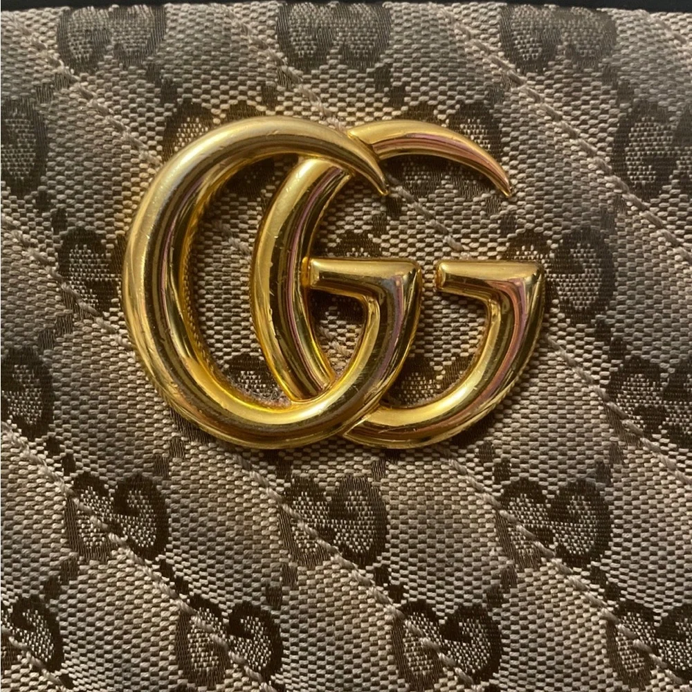 Gucci Marmont Supreme Crossbody Bag Black Brown Gold - Picture 4 of 10
